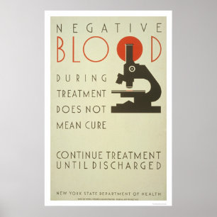 Poster Traitement sanguin négatif 1939 WPA