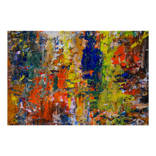 Poster Traits de couleur abstraits de la palette de l'art