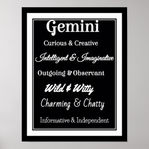 Poster Traits de zodiac Gemini