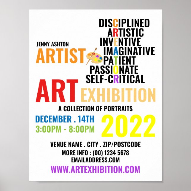 Poster Traits d'un artiste, exposition d'artiste Publicit (Devant)