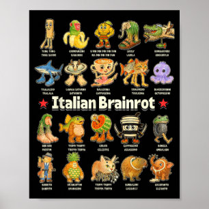 Poster Tralalero Tralala Requin Drôle de Brainrot Italien