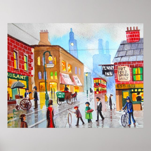 Poster Tramway de peinture de rue d'inspiration faible (Devant)