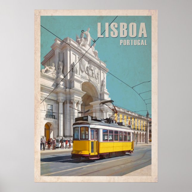 Poster Tramway Jaune, Arc De Rue Augusta. Lisbonne, Portu (Devant)