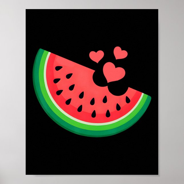 Poster Tranche de pastèque Melon Vacances d'été Pastèque  (Devant)