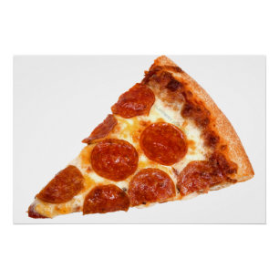 Poster tranche de pizza pepperoni classique de SlipperyJo