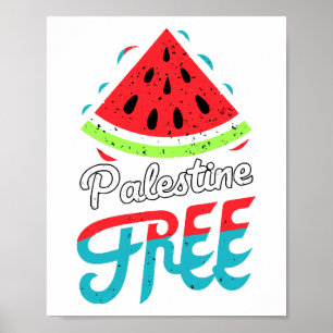 Poster Tranches paisibles Watermelon Free Palestine - Sou
