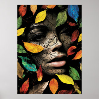 Poster "Tranquil Foliage : Portrait de femme" est un éton