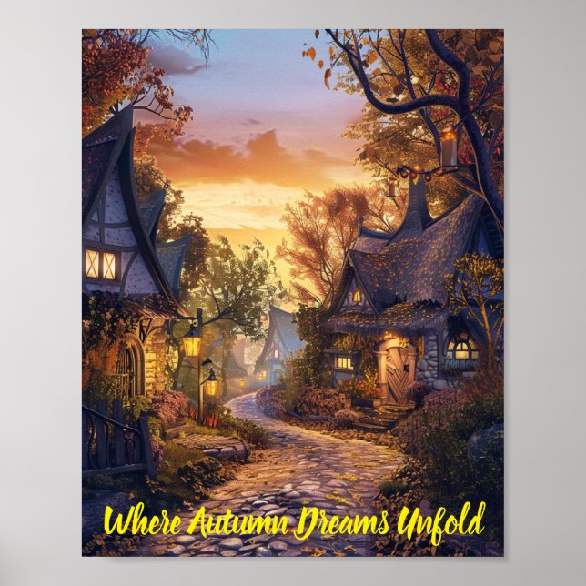 Poster Tranquillité au crépuscule dans un village de livr (Devant)