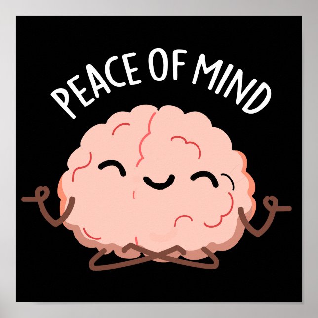 Poster Tranquillité D'Esprit Drôle Méditation Du Cerveau  (Devant)