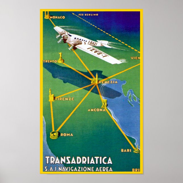 Poster Transadriatica Navigazione Aerea (Devant)