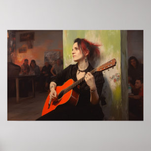 Poster Transfemme jouant dans un bar le vendredi soir