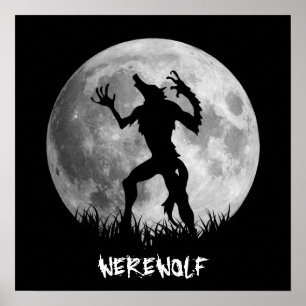 Poster Transformation de la Pleine lune du loup-garou coo