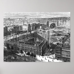 Poster Transformation de Paris : Bâtiment en 1861