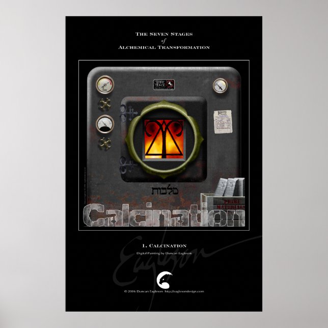 Poster Transformations alchimiques 1 : Calcination (Devant)