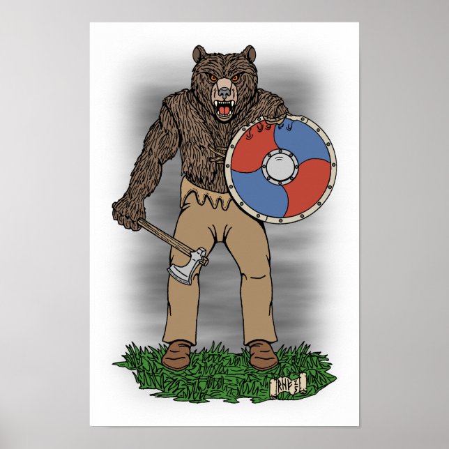 Poster Transformé Viking Berserker ou Werebear (Devant)
