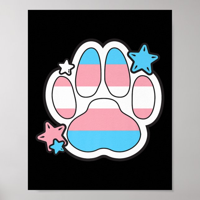 Poster Transgender Furry Paw Lgbtq Month Gay Rights Pride (Devant)