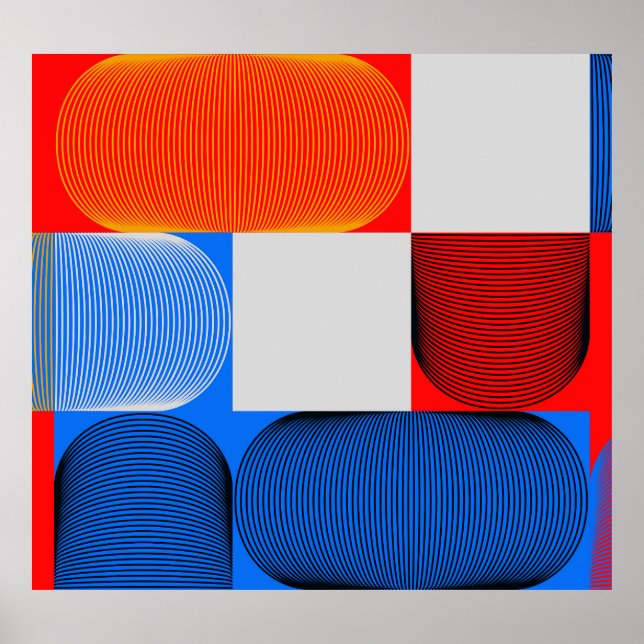 Poster Transition géométrique : motif vintage abstrait. (Devant)