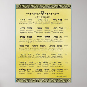 Poster Translittération anglaise de ~ de ~ hébreu de ~