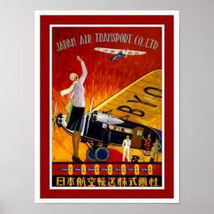 Poster Transport aérien au Japon
