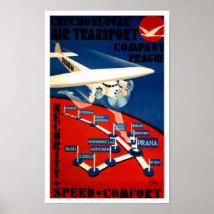 Poster Transport aérien tchécoslovaque