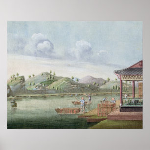 Poster Transportant des caisses de thé (la semaine sur le