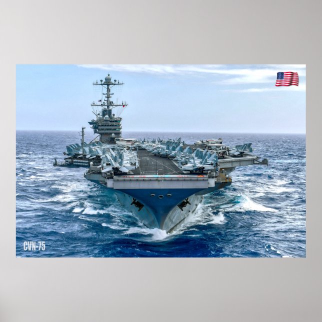 POSTER TRANSPORTEUR D'AÉRONEF AMÉRICAIN - CVN-75 (Devant)