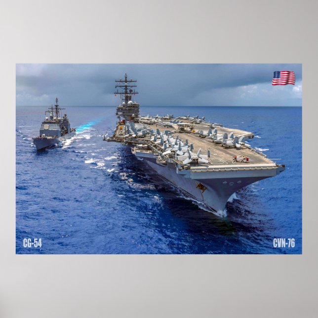 POSTER TRANSPORTEUR D'AÉRONEF AMÉRICAIN - CVN-76 (Devant)