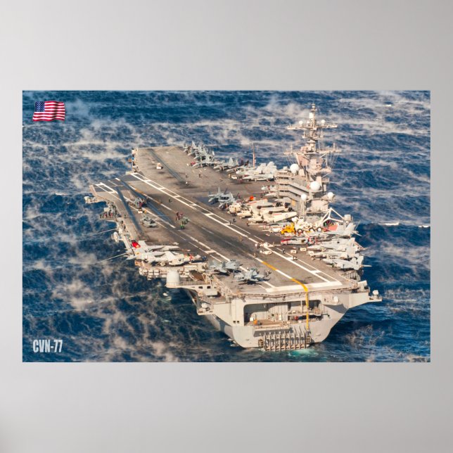 POSTER TRANSPORTEUR D'AÉRONEF AMÉRICAIN - CVN-77 (Devant)