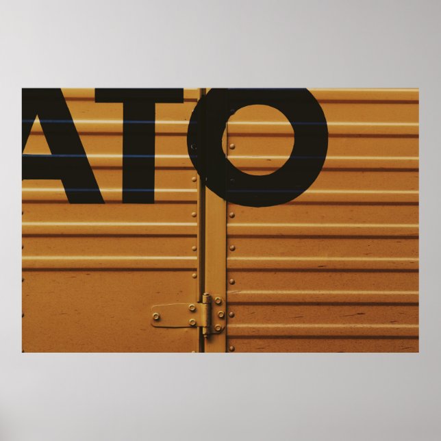 Poster Transporteur de fret de véhicule jaune (Devant)