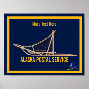 Poster Transporteur postal de l'Alaska Dog Sled