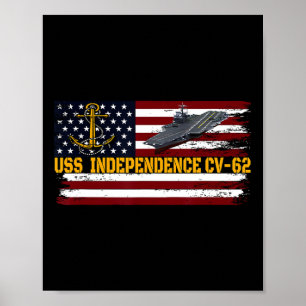 Poster Transporteur Uss Independence Cv-62 Anciens Combat