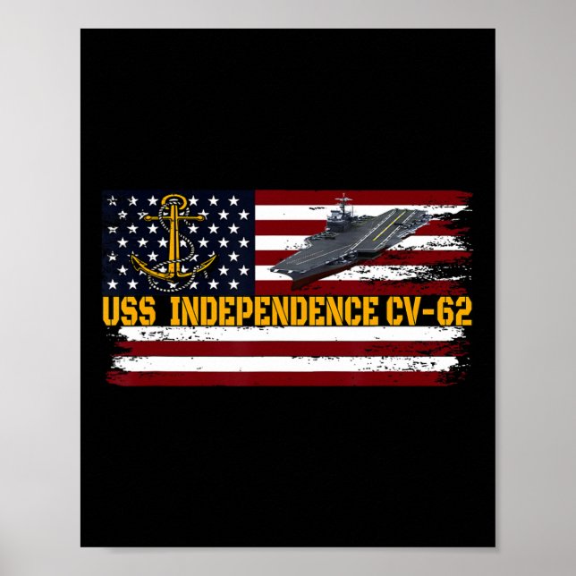 Poster Transporteur Uss Independence Cv-62 Anciens Combat (Devant)