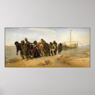 Poster Transporteurs de péniche sur le Volga