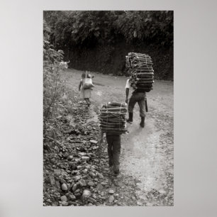 Poster Transporteurs en bois, Guatemala