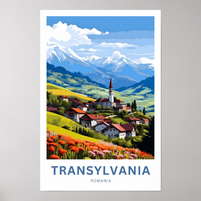 Poster Transylvanie Roumanie Imprimer Voyage (Devant)