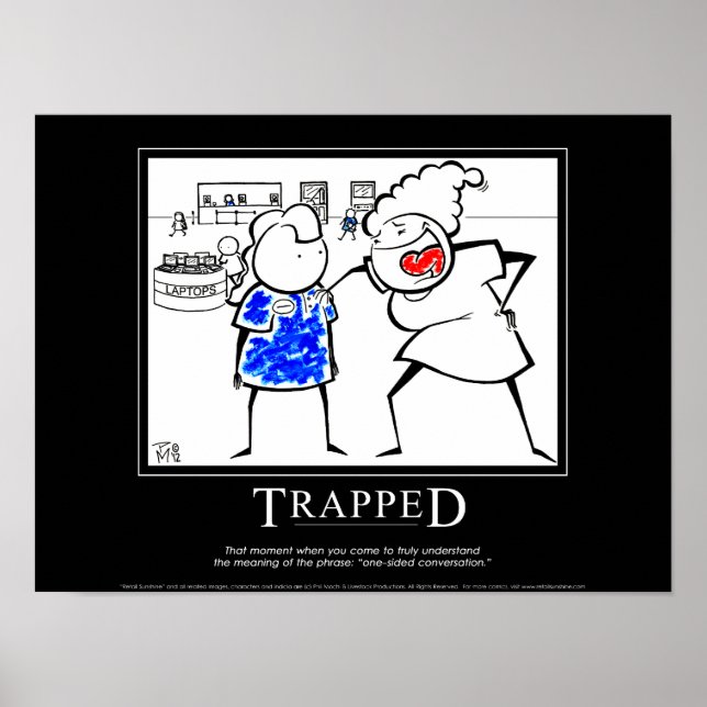 Poster "TRAPPED" Motivationnel "Retail Sunshine" (Devant)