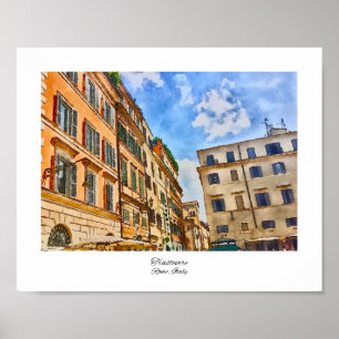 Poster Trastevere Rome, Italie Aquarelle