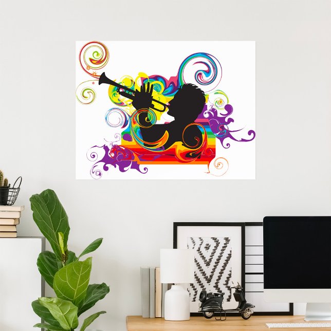 Poster Travail d'art du joueur de trompette (Créateur téléchargé)