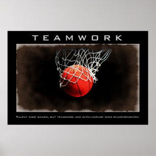 Poster Travail d'équipe Basketball Motivation