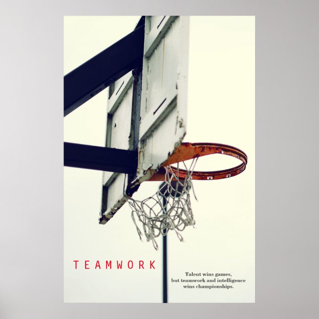 Poster Travail d'équipe Basketball Motivation Sport (Devant)