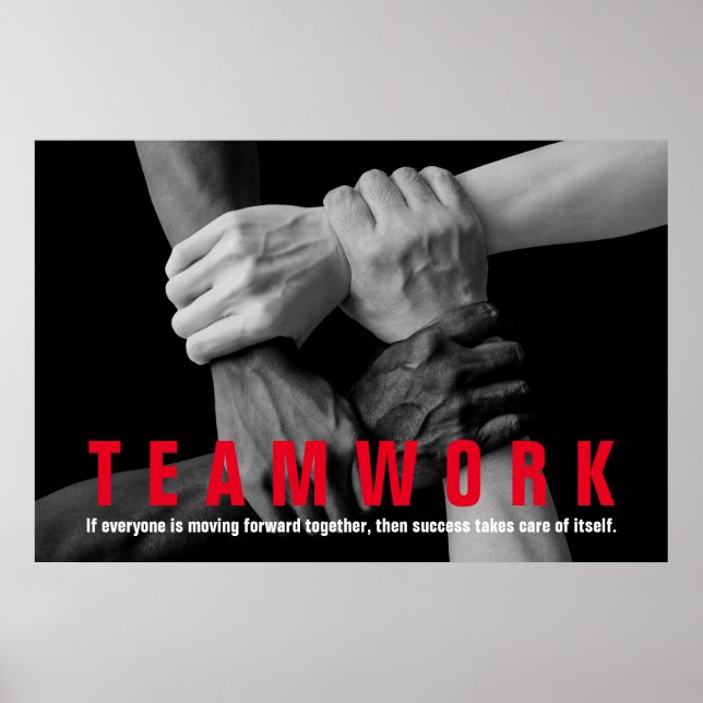 Poster Travail d'équipe Citation inspirationnelle Motivat (Devant)