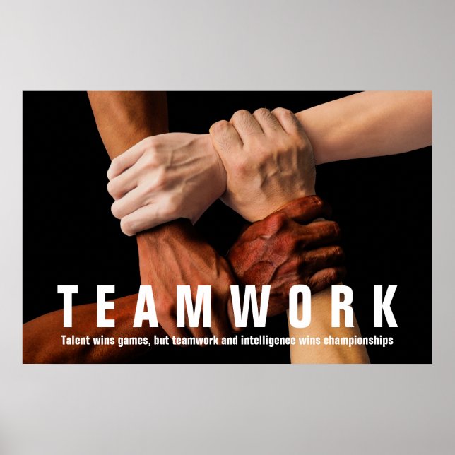 Poster Travail d'équipe Citation inspirationnelle Motivat (Devant)