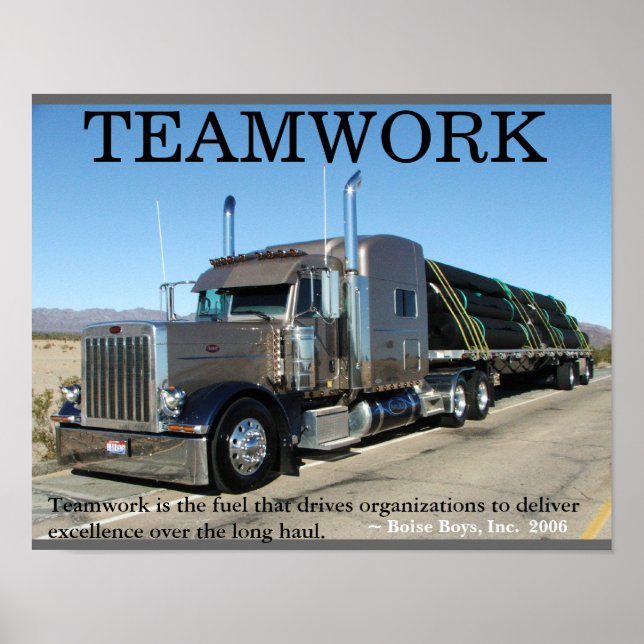 Poster Travail d'équipe de camion (Devant)