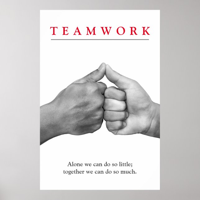 Poster Travail D'Équipe Motivation Mains Inspirantes (Devant)