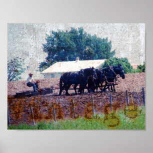 Poster Travail d'équipe vintage