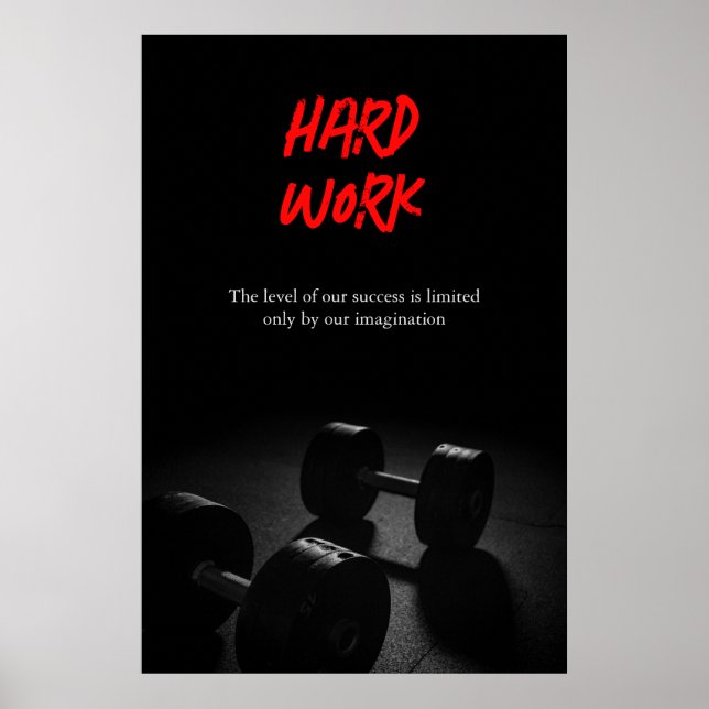 Poster Travail dur Bodybuilding Formation Fitness (Devant)
