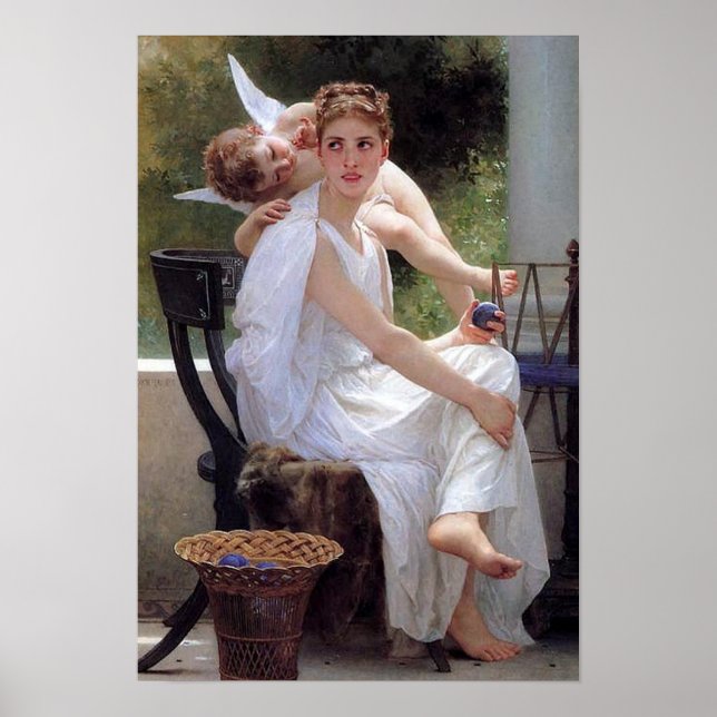 Poster "Travail interrompu" par Bouguereau (Devant)