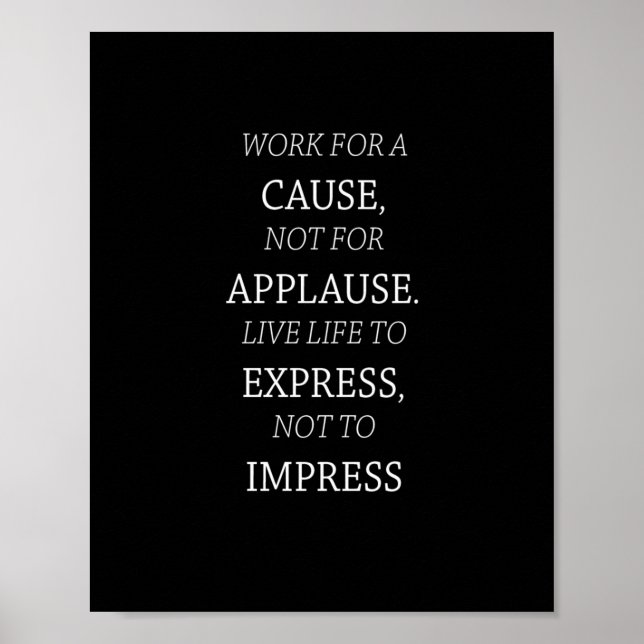 Poster travail pour une cause non applaudissements vie à  (Devant)
