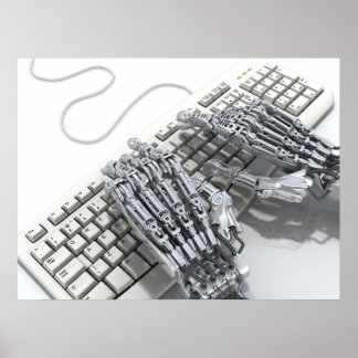 Poster Travail robotique sur l'ordinateur