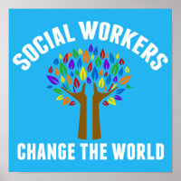 Travail social Citation inspirationnelle Bleu magn